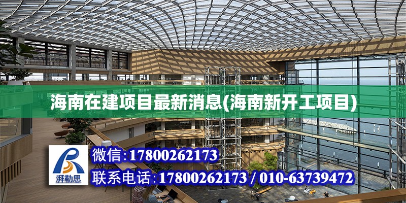 海南在建項目最新消息(海南新開工項目)